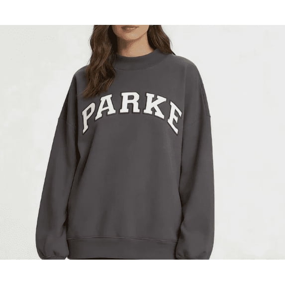 PARKE Sweatshirt Featuring an embroidered lettering and high-neck design, suitable for both men and women. Crafted from pure cotton, it offers a loose