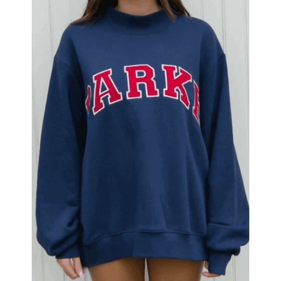 PARKE Sweatshirt Featuring an embroidered lettering and high-neck design, suitable for both men and women. Crafted from pure cotton, it offers a loose