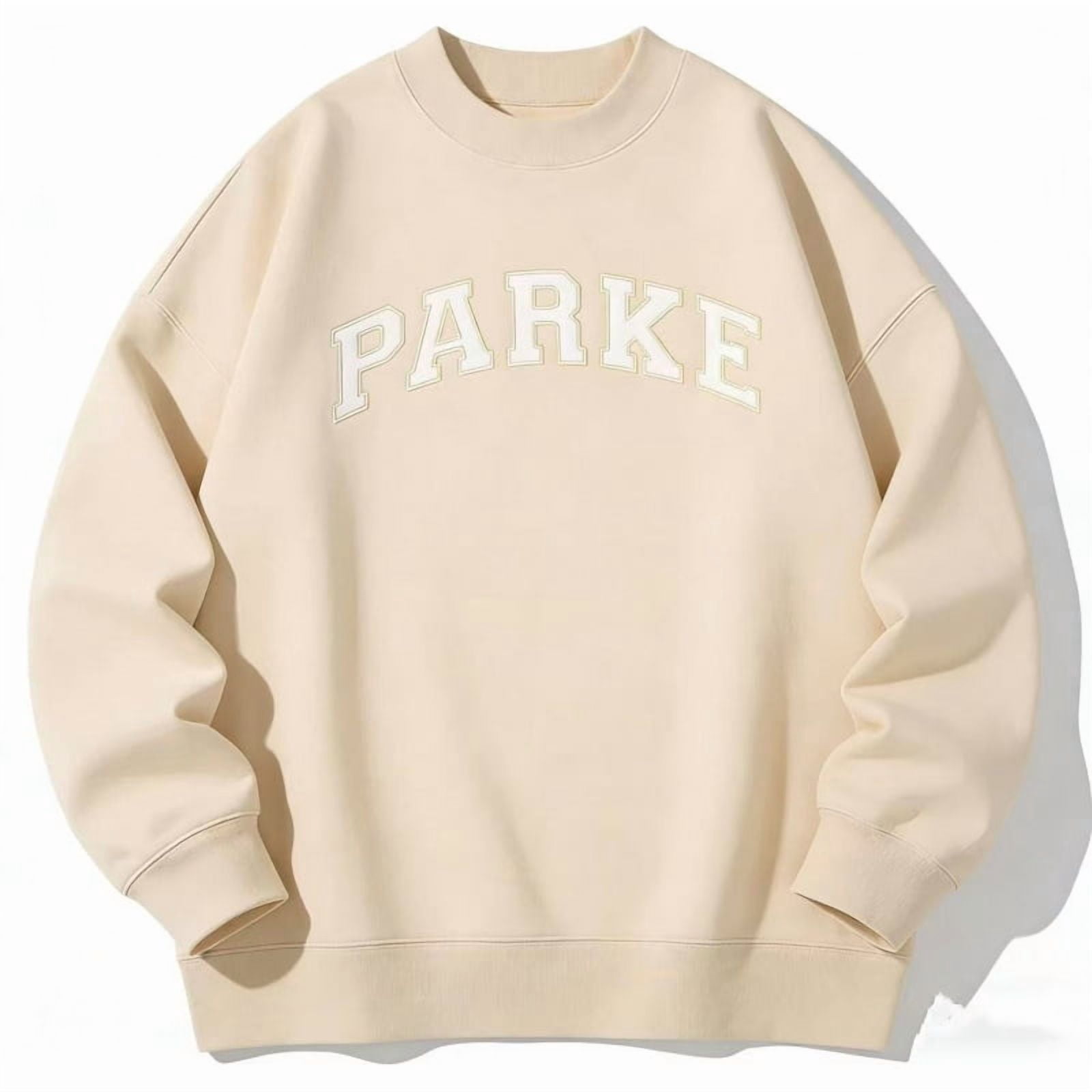 PARKE Unisex Printed Casual Crew Neck Hooded Sweatshirt