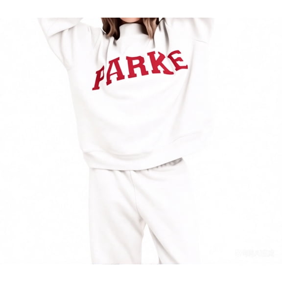 PARKE Unisex Printed Casual Crew Neck Hooded Sweatshirt