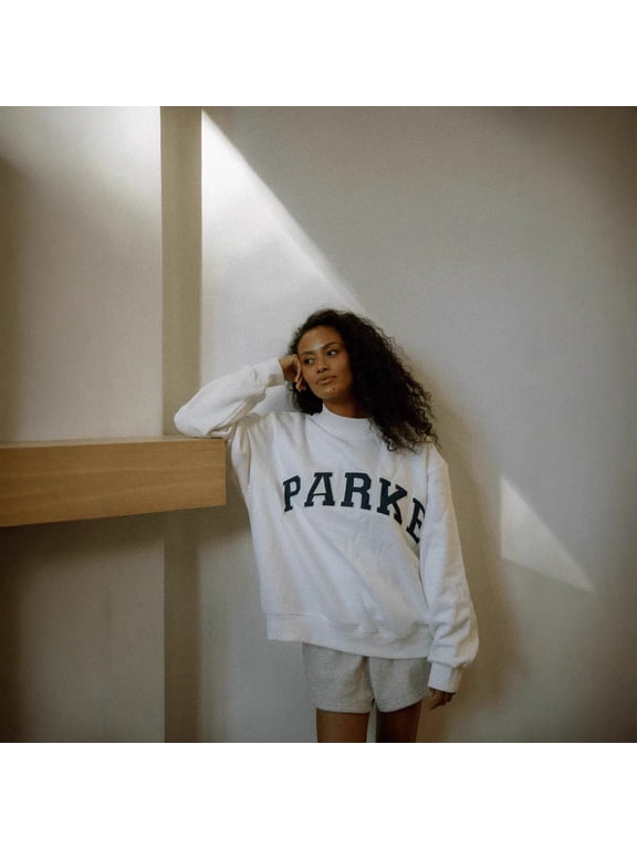 high-neck sweatshirt with embroidered letters, sports and outdoor top
