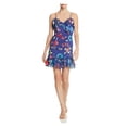 thumbnail image 1 of PARKER $298 Womens New 1031 Blue Floral Ruffled Dress 10 B+B, 1 of 2