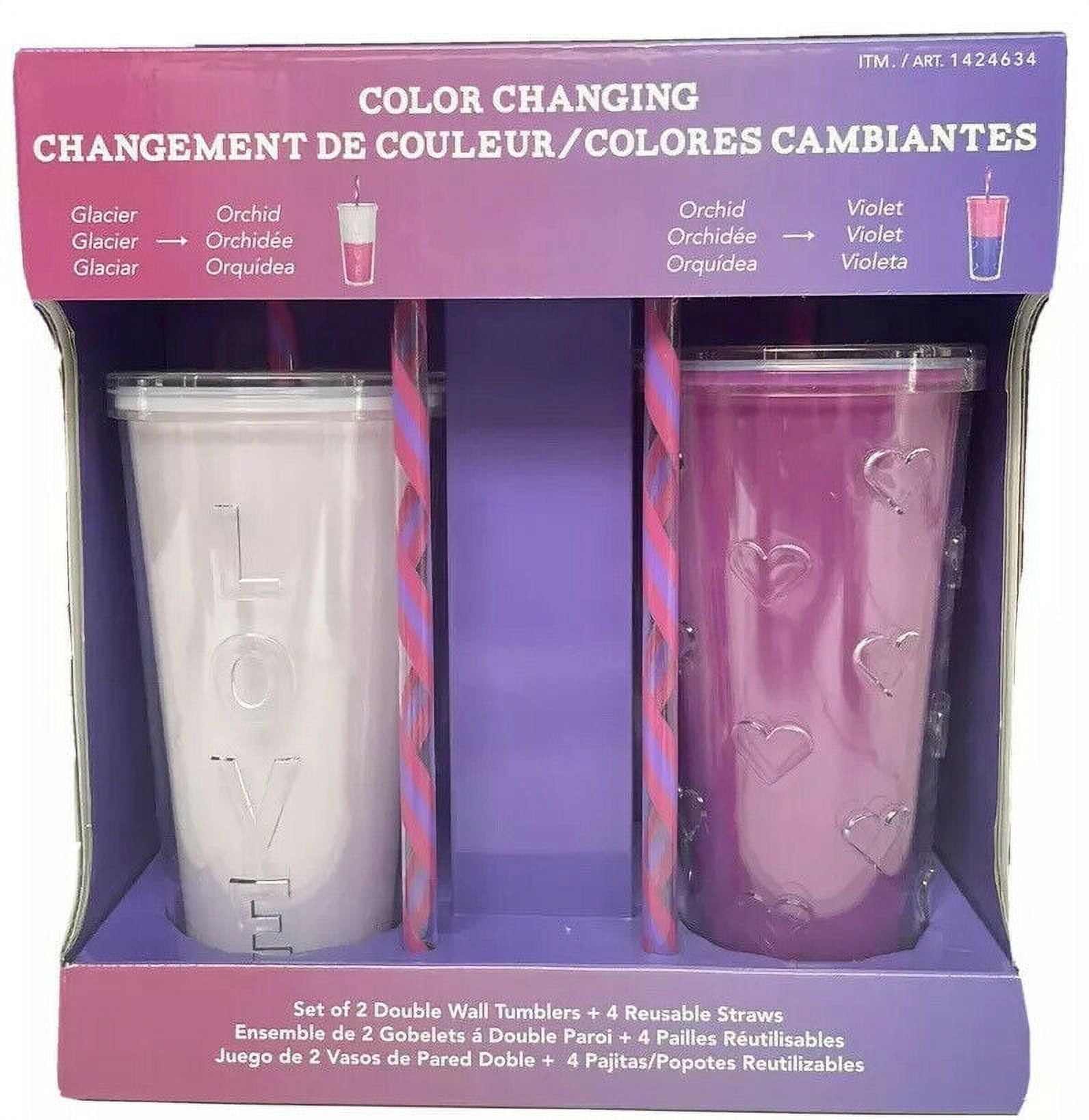 PARKER LANE Color Changing Double Wall Tumblers Set of 2