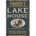 thumbnail image 1 of PARKER'S Lake House Blue Cabin Home Decor Gift 8x12 Metal 108120038051, 1 of 1