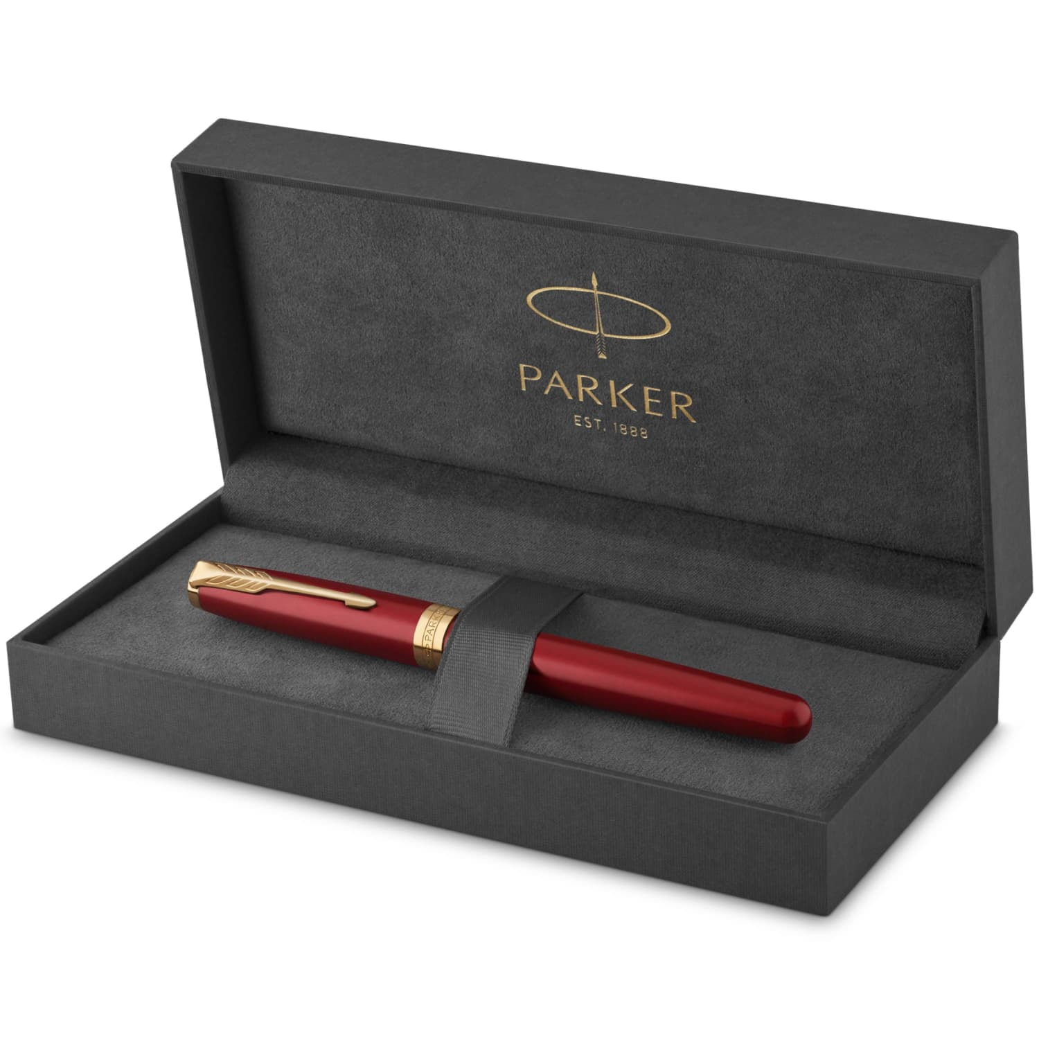 Parker Sonnet Fountain Pen | Red Lacquer with Gold Trim | Medium
