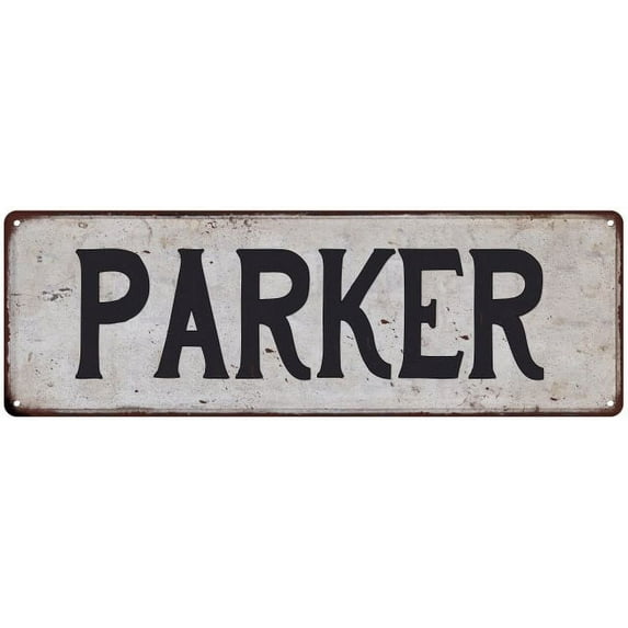 PARKER Vintage Look Rustic Chic Metal Sign 6x18 106180036376