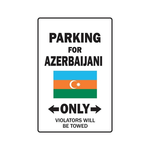 PARKING FOR AZERBAIJANI ONLY Decal azerbaijan flag national pride love | Indoor/Outdoor | 7" Tall