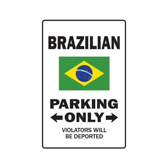 PARKING FOR BRAZILIAN ONLY Decal brazil flag national pride love | Indoor/Outdoor | 9" Tall