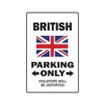thumbnail image 1 of PARKING FOR BRITISH ONLY Decal united kingdom flag national pride love | Indoor/Outdoor | 7" Tall, 1 of 4