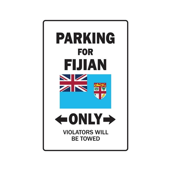 PARKING FOR FIJIAN ONLY Decal fiji flag national pride love | Indoor/Outdoor | 12" Tall