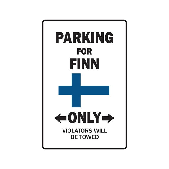 PARKING FOR FINN ONLY Decal finland flag national pride love | Indoor/Outdoor | 7" Tall