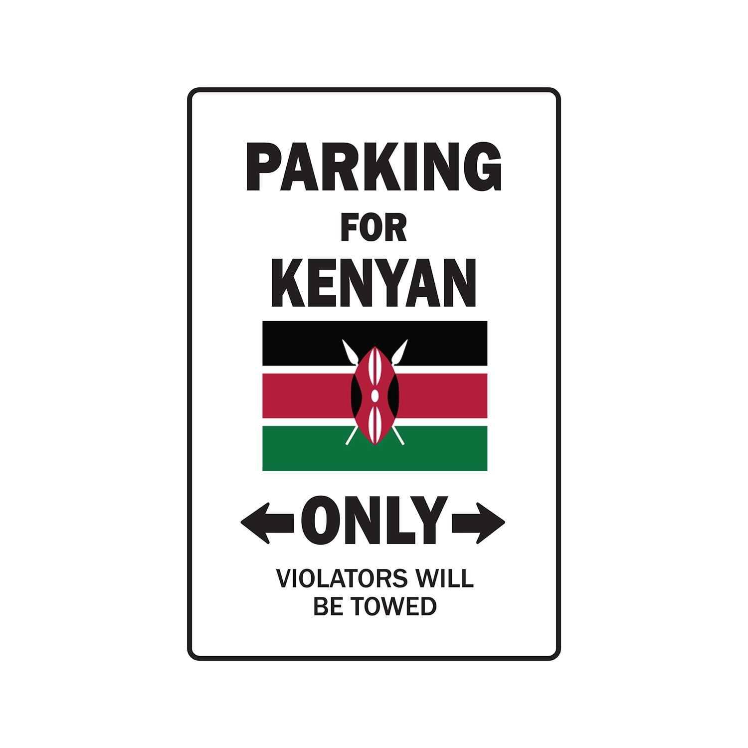 PARKING FOR KENYAN ONLY Decal kenya flag national pride love | Indoor
