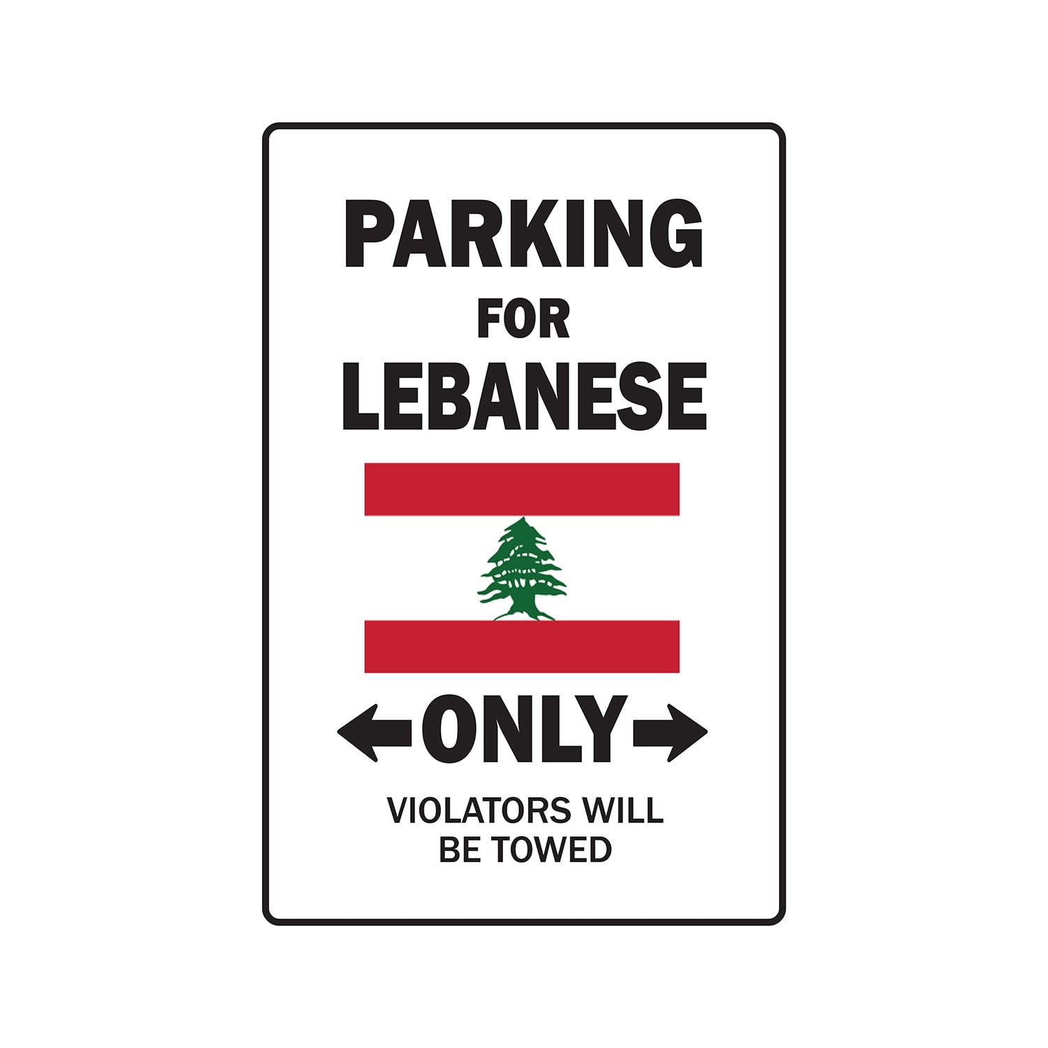 PARKING FOR LEBANESE ONLY Decal lebanon flag national pride love