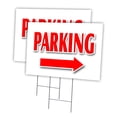 thumbnail image 1 of PARKING RIGHT ARROW 2 Pack Of 18" x 24" Yard Sign & Stake outdoor plastic window | Advertise Your Business | Stake Included Image On Both Sides | Made in The USA, 1 of 3