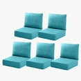 thumbnail image 1 of PARKWELL 10-Piece Outdoor Deep Seat Cushion Set, 22 x 24, Water Repellent, Fade Resistant, 6-Inch Thicken Deep Seat Bottom and Back Cushion for Chair, Sofa, and Couch, Turquoise, 1 of 8