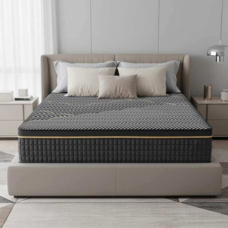PARKWELL 12 inch King Mattress, Gel Memory Foam and Spring Hybrid Mattress, Medium Comfort King Size in a Box, Adult