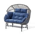 PARKWELL 2 Person Glider Egg Chair Wicker Rocking Egg Loveseat for