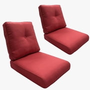 PARKWELL 24"x22" Red Deep Seat Bottom and Back Cushion, Water Repellent, Fade Resistant, 4 Count