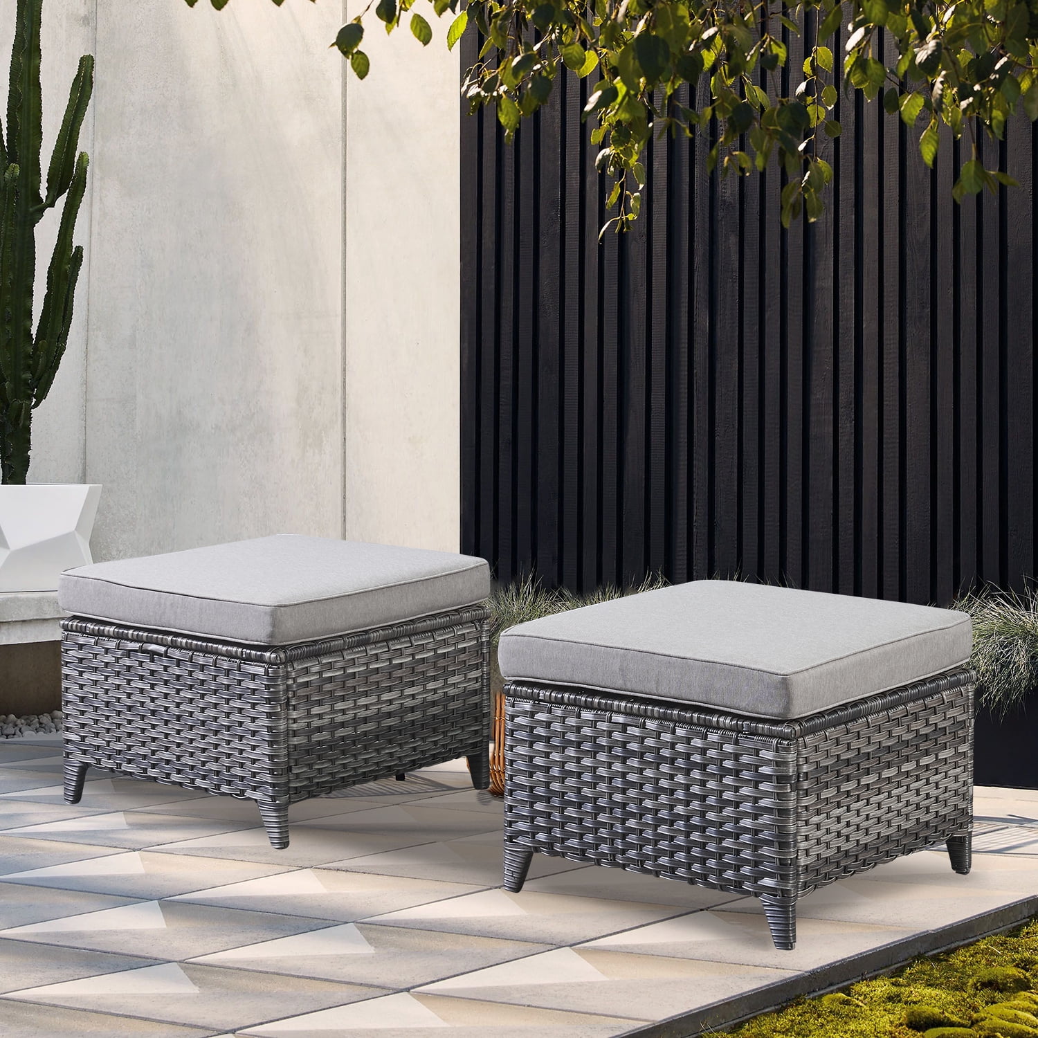 Rattan footstool outdoor discount