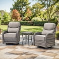 thumbnail image 1 of PARKWELL 3-Piece Outdoor Swivel Glider Chair with Side Table,Luxury High Back 6-Inch Thick Cushions Swivel Rocker Rocking Lounge Chair,Patio Bistro Set for Porch Deck Backyard,Gray/Beige, 1 of 10
