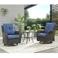 PARKWELL 3Piece Outdoor Swivel Gliders with Side Table Patio Wicker
