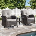 thumbnail image 1 of PARKWELL 3-Piece Outdoor Swivel Gliders with Thick Cushions and Side Table,Rattan Wicker Bistro Furniture Set,Brown Wicker,Beige Cushion, 1 of 12