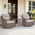 thumbnail image 1 of PARKWELL 3-Piece Outdoor Swivel Rocker Chair with Side Table,All-Weather Rattan Swivel Glider Rocking Lounge Chair,Patio Bistro Set for Porch Deck Backyard,Brown/Beige, 1 of 9
