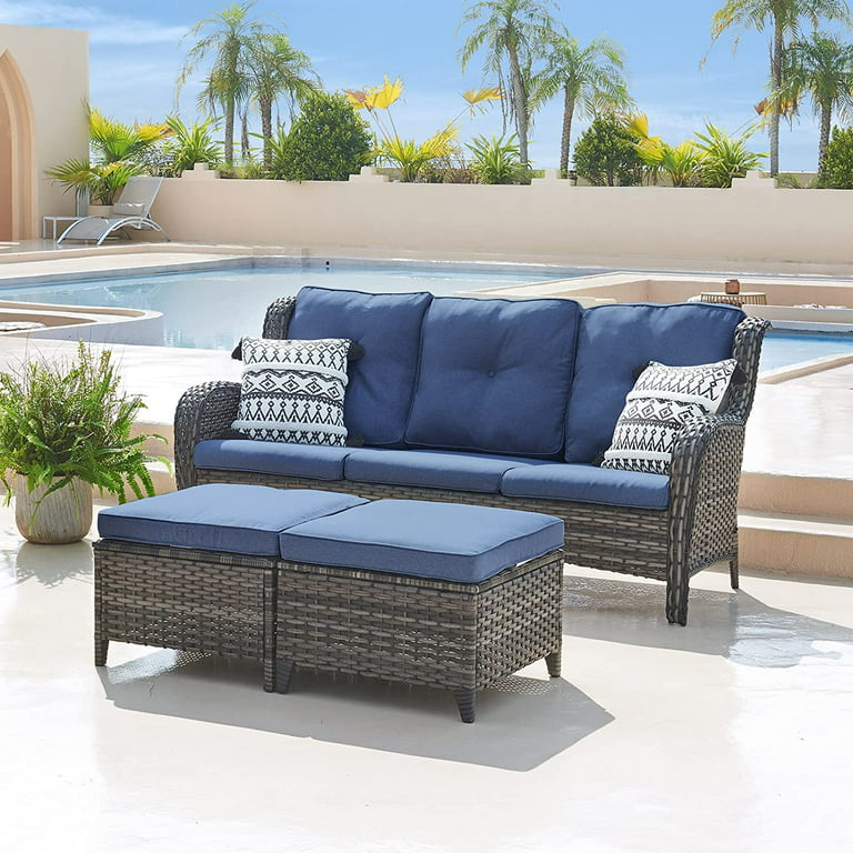 Real Living Oakmont Gray 6-Piece Replacement Patio Sofa Cushion Set