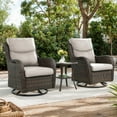 thumbnail image 1 of PARKWELL 3-Piece Patio Wicker Chairs Swivel Rocker Set,Outdoor High Back Swivel Glider Rocking Lounge Chairs with Side Table for Patio Deck Garden,Brown/Beige, 1 of 8