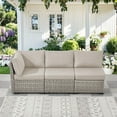 thumbnail image 1 of PARKWELL 3-Pieces Outdoor Modular 3 Seats Sofa,All-Weather Patio Rattan Wicker Couch Deep Seat Furniture Set with Cushion,Taupe/Beige, 1 of 9