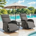 thumbnail image 1 of PARKWELL 3 Pieces Outdoor Recliner Chair Set,Patio 360° Swivel Reclining Lounge Chair with Side Table,Wicker Adjustable Recliner with Footrest for Garden Balcony Yard,Brown/Gray, 1 of 9