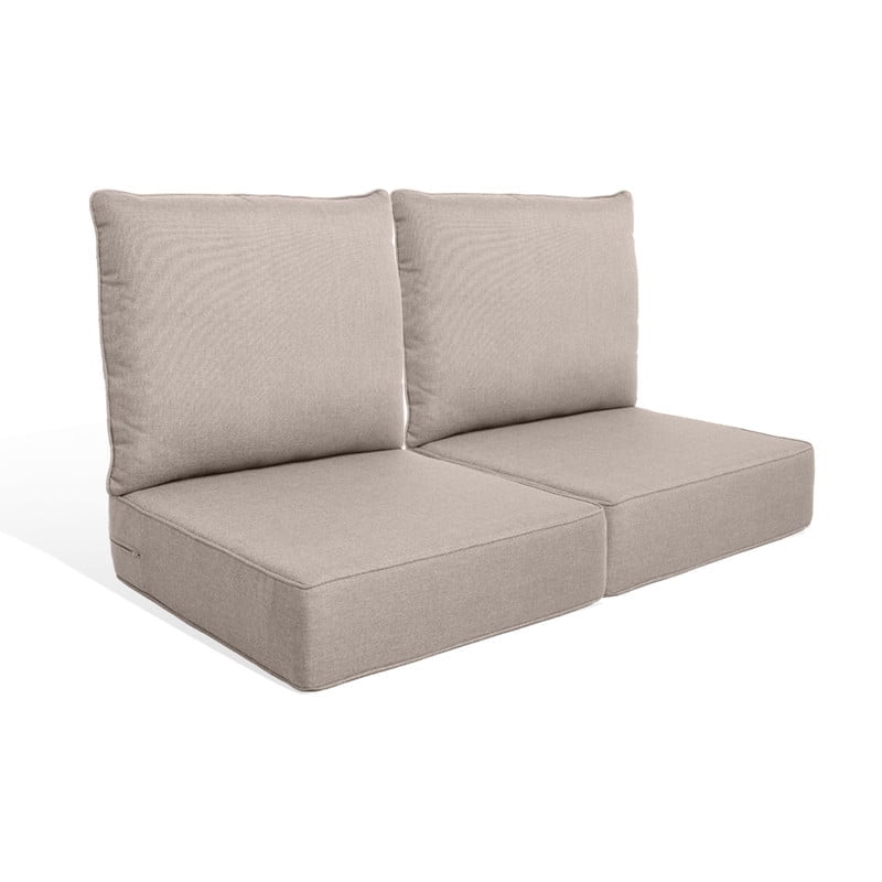 PARKWELL 4-Piece Outdoor Deep Seat Cushion Set, 22 x 24, Water Repellent, Fade Resistant, 6-Inch Thicken Deep Seat Bottom and Back Cushion for Chair, Sofa, and Couch, Beige