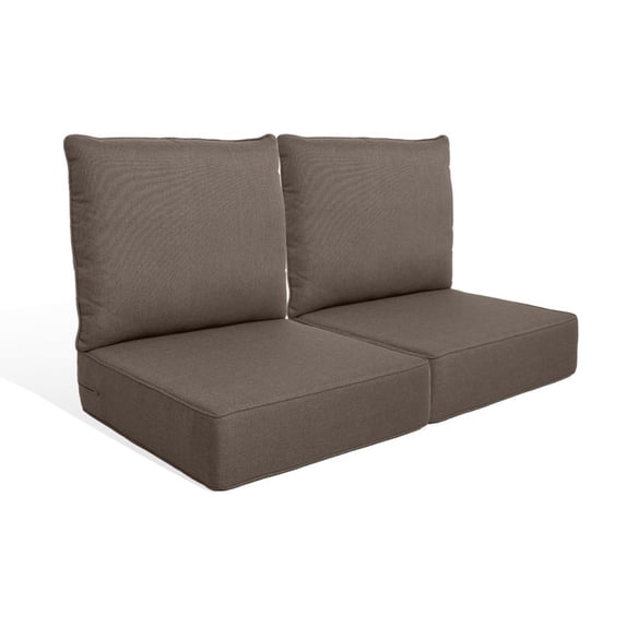 PARKWELL 4-Piece Outdoor Deep Seat Cushion Set, 22 x 24, Water Repellent, Fade Resistant, 6-Inch Thicken Deep Seat Bottom and Back Cushion for Chair, Sofa, and Couch, Gray