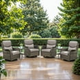 thumbnail image 1 of PARKWELL 6-Piece Patio Wicker Chairs Swivel Rocker Set,Outdoor High Back Swivel Glider Rocking Lounge Chairs with Side Table for Patio Deck Garden,Gray/Gray, 1 of 7