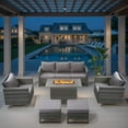 thumbnail image 1 of PARKWELL 6 Pieces Wicker Patio Furniture Set 7-Seat Outdoor Conversation Set with 41" Fire Pit Table,Gray Wicker and Gray Cushions, 1 of 6