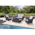 thumbnail image 1 of PARKWELL 7Pcs Outdoor Wicker Rattan Conversation Patio Furniture Set, including Two-seater Sofa, Chairs, Coffee Table, Ottomans and Side Table with Cushion, Beige, 1 of 9
