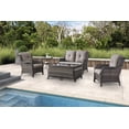 thumbnail image 1 of PARKWELL 7Pcs Outdoor Wicker Rattan Conversation Patio Furniture Set, including Two-seater Sofa, Chairs, Coffee Table, Ottomans and Side Table with Cushion, Gray, 1 of 9