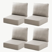 PARKWELL 8-Piece Outdoor Deep Seat Cushion Set, 22 x 24, Water Repellent, Fade Resistant, 6-Inch Thicken Deep Seat Bottom and Back Cushion for Chair, Sofa, and Couch, Beige