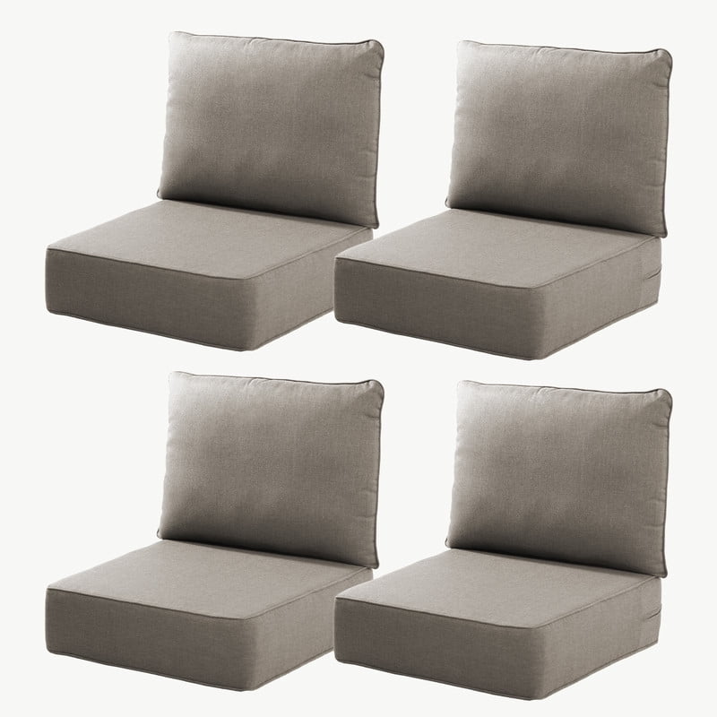PARKWELL 8-Piece Outdoor Deep Seat Cushion Set, 22 x 24, Water Repellent, Fade Resistant, 6-Inch Thicken Deep Seat Bottom and Back Cushion for Chair, Sofa, and Couch, Gray