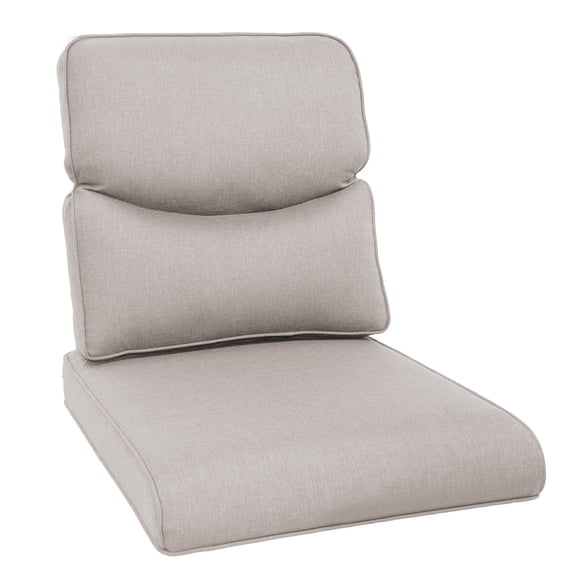 PARKWELL Outdoor 2 Piece Deep Seat Cushion Set with Crescent-Shaped Curved Design,Water Repellent, Fade Resistant,Deep Seat Bottom and Back Cushion for Chair, Sofa and Couch,Beige