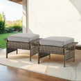 thumbnail image 1 of PARKWELL Outdoor 2-Piece Patio Rattan Ottoman,Wicker Footstool Seat Side Table with Cushion for Backyard, Balcony, Poolside,Gray, 1 of 7