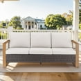 thumbnail image 1 of PARKWELL Outdoor 3-Seat Patio Sofa Furniture,Weather Resistant Wicker Couch with Deep Seat Anti-Slip Cushion,Beige, 1 of 10
