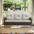 thumbnail image 1 of PARKWELL Outdoor 3 Seats Couch Patio Sofa Furniture, All-Weather Wicker Rattan Sofa with Cushions,Beige, 1 of 7