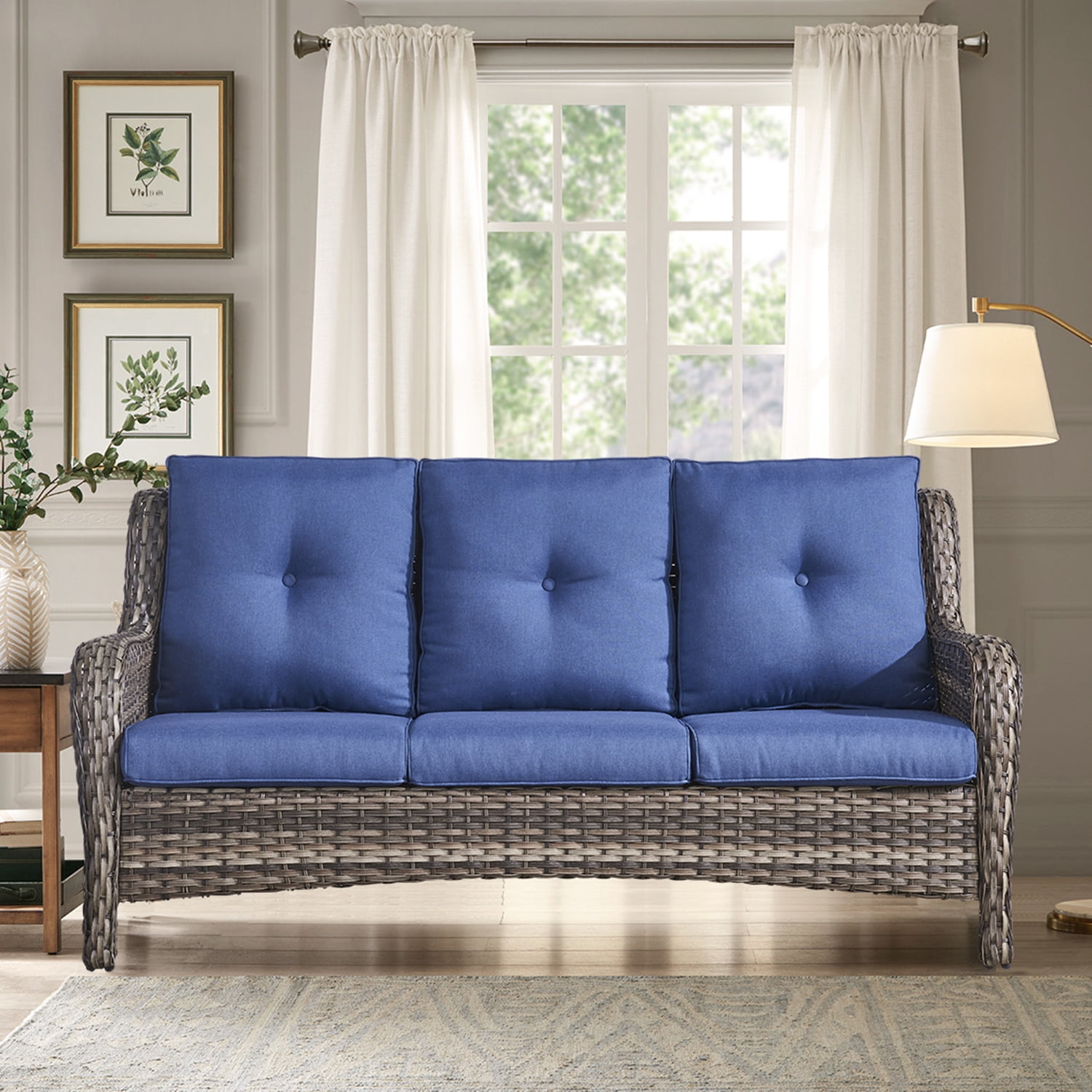 PARKWELL Loveseat 3Seater Backyard Exterior Outdoor Rattan Wicker