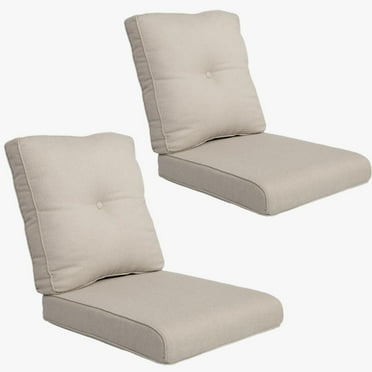 PARKWELL Outdoor 4-Piece Deep Seat Cushion,24 x 22, Water Repellent, Fade Resistant, Deep Seat Bottom and Back Cushion for Chair, Sofa, and Couch,Beige