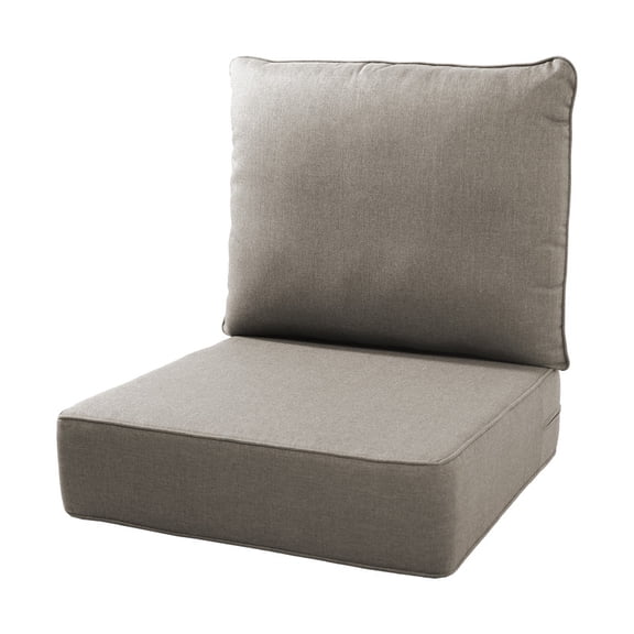 PARKWELL Outdoor Deep Seat Cushion Set, 22 x 24, Water Repellent, Fade Resistant, 6-Inch Thicken Deep Seat Bottom and Back Cushion for Chair, Sofa, and Couch, Gray