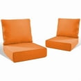thumbnail image 1 of PARKWELL Outdoor Deep Seat Cushion Set, 24 x 24, Water Repellent, Fade Resistant, 6" Thicken Deep Seat Bottom and Back Cushion for Chair, Sofa, and Couch, Orange (4-Piece), 1 of 8