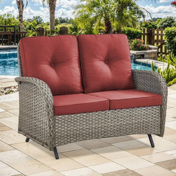 Outdoor loveseat glider cushions discount