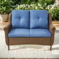 thumbnail image 1 of PARKWELL Outdoor Patio Loveseat Sofa,Weather Resistant Wicker Loveseat with Deep Seat Anti-Slip Cushion,Navy, 1 of 9