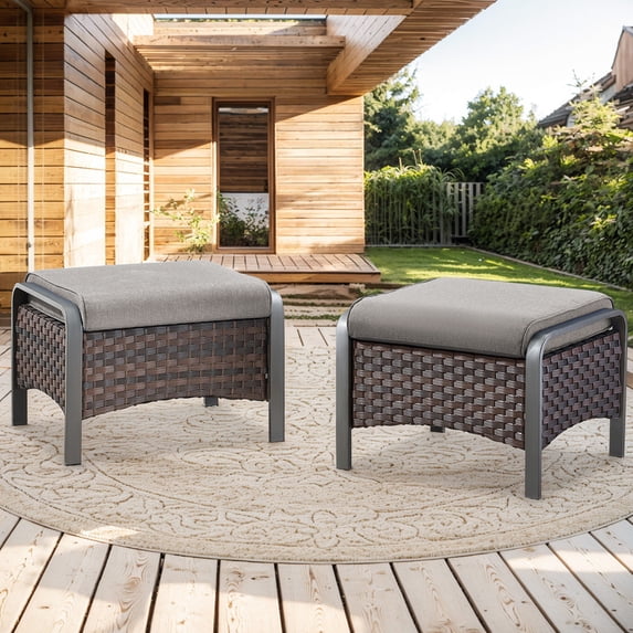 Patiño Resty PARKWELL, Outdoor Patio Ottoman Set of 2, 23